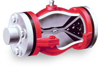 PINCH VALVE TYPE A CAST IRON 1 INCH SLEEVE PGR RED VALVE