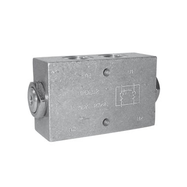 VALVULAS DE RETENCION CHECK PILOTEADA DOBLE 3-8BSP MONTAJE EN LINEA 30LPM 350BAR VRDL-G3/8