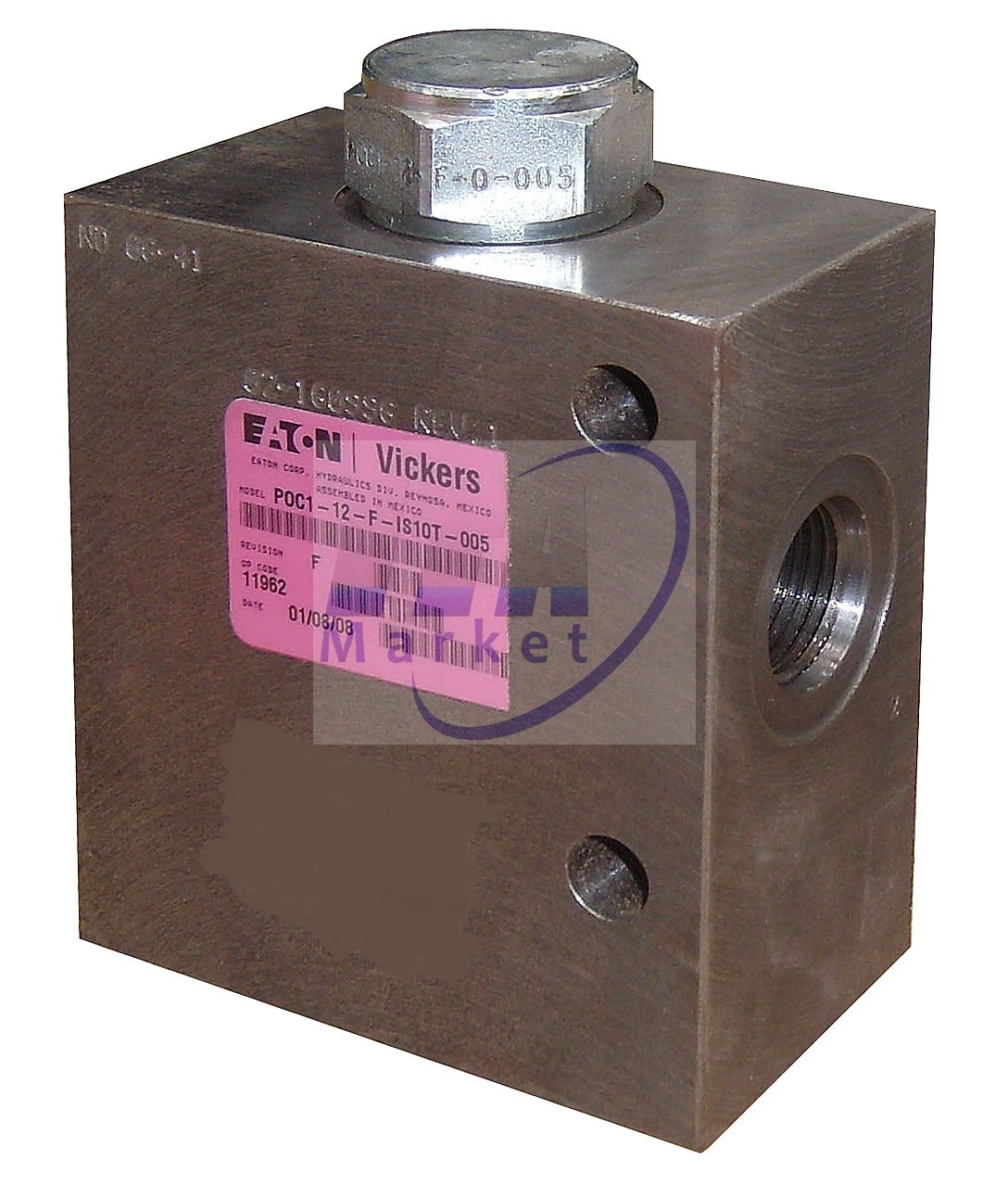VALVULA CONTROL DE FLUJO CHECK PILOTEADA SIMPLE EN LINEA MOD. POC1-12-F-IS10T-005 CONEX. 1-2BSP
