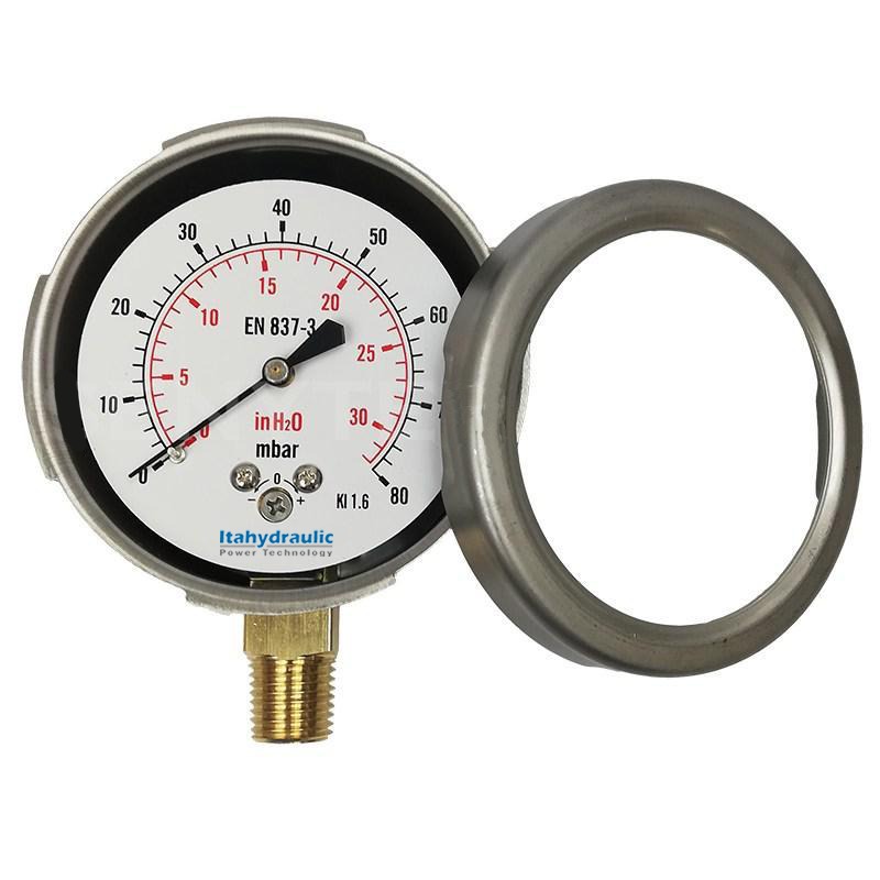 MANOMETRO DE DIAFRAGMA 0+400 mBAR-mmH2O 63 mm 1-4 NPT ABAJO