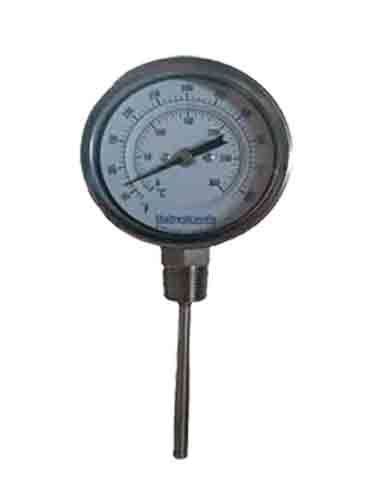 TERMOMETRO BIMETALICO INOXIDABLE 100T500 0 A 150_1-2NPT_ABAJO_BULBO_150mm X 8mm