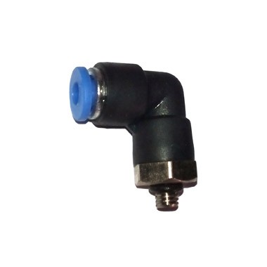 CONECTOR CODO 90 TUBO 4 MM HILO MACHO M5 GIRATORIO PL 04 M5