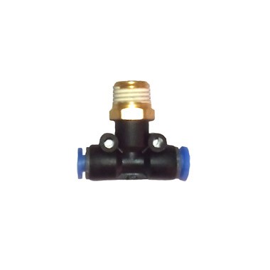 CONECTOR TEE T-T 6 MM HILO MACHO 1/8 INCH PD 06 01 INCH