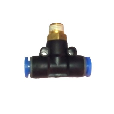 CONECTOR TEE T-T 6 MM HILO MACHO 1/4 INCH PD 06 02 INCH
