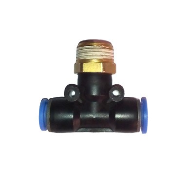 CONECTOR TEE T-T 8 MM HILO MACHO 3/8 INCH PD 08 03 INCH
